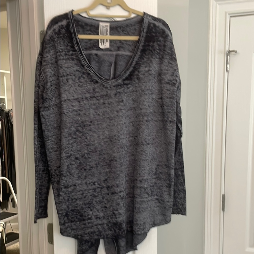 Free People Distressed Black Tunic